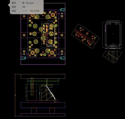 平板电脑后盖侧冲孔模具图缩略图
